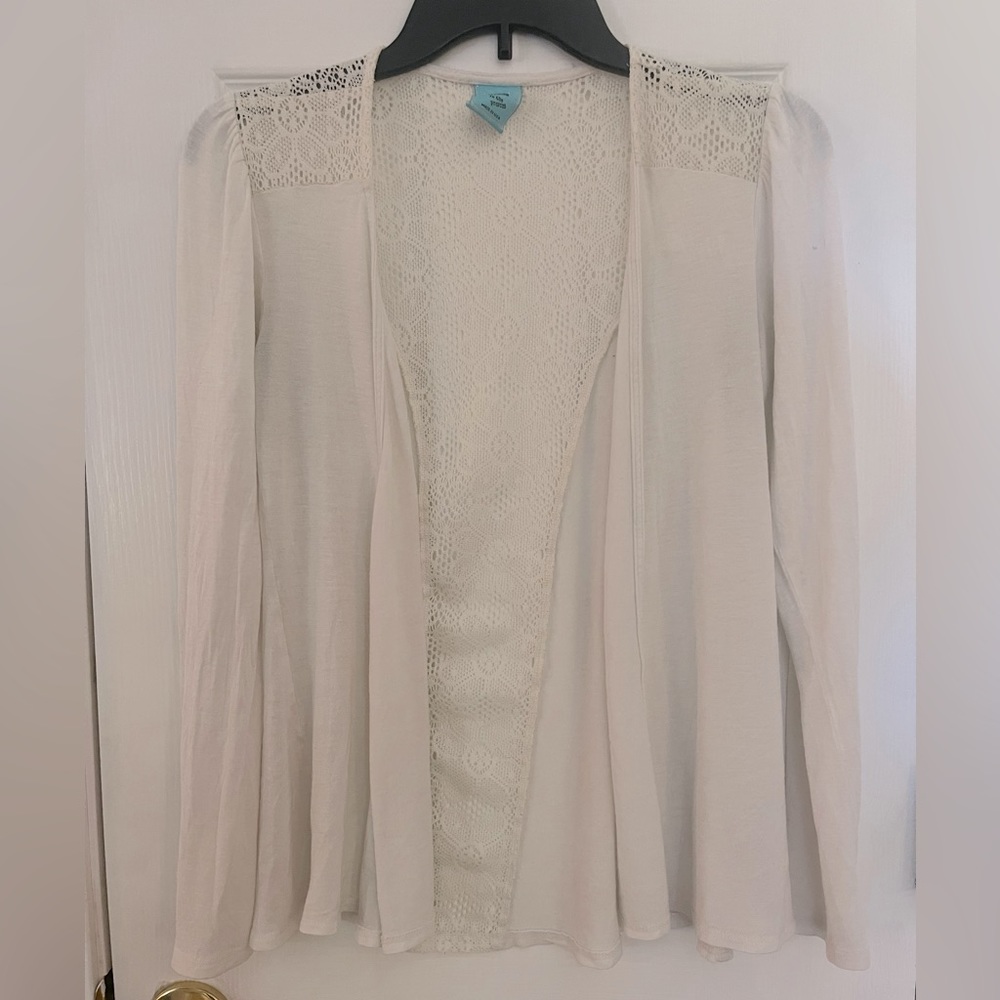 Cream colored lightweight cardigan